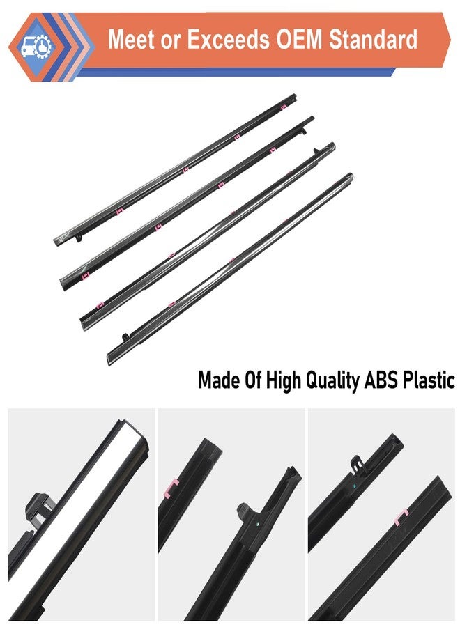 ZONFANT 4 Pcs Car Outer Door Window Moulding Trim Weatherstrip Seal Belt Compatible with Honda Vehicle 2013-2018 Accord, Replace#72410-T2A-A01 72450-T2A-A01 72910-T2A-A01 72950-T2A-A01 - Image 4